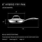HexClad Hybrid Nonstick 8-Inch Frying Pan, Stay-Cool Handle, Dishwasher-Friendly, Oven-Safe Up to 900°F, Induction Ready, Compatible with All Cooktops