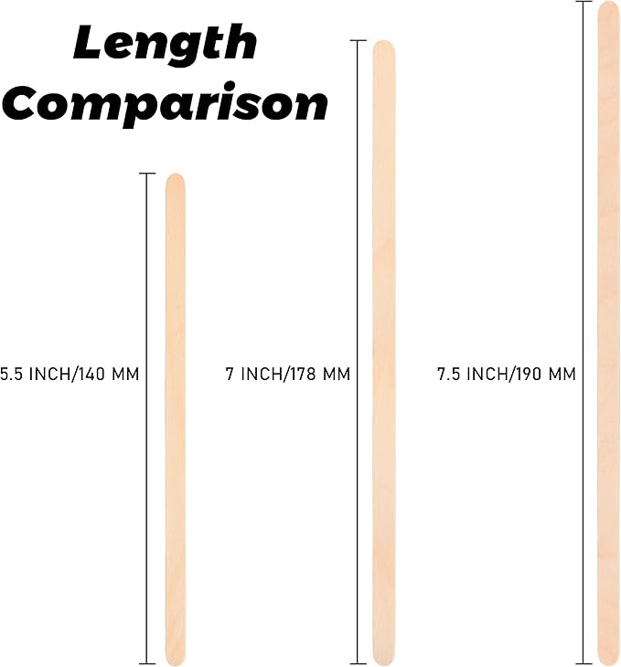 ANTETOK Wooden Coffee Stirrers - Coffee Stir Sticks 7.5 Inch,100pcs Disposable Birch Wood Coffee/Beverage Stirrers,Swizzle Drink Sticks,Coffee Bar Accessories
