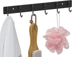 VAEHOLD Wall Hooks for Hanging, Black Coat Rack Wall Mount with 6 Coat Hooks, Towel Hanger, Hat Hooks, Robes Hook in Bathroom, Bedroom, Kitchen, Living Room (1PACK)