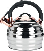 Tea Kettle for Stove Top Whistling Teapot, 3.2Q Tea Pot Stainless Steel Teakettle with Heat Proof Ergonomic Handle