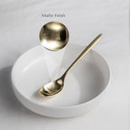 JazzUpCo Ava Flatware Flatware non toxic 18/10 stainless steel dishwasher safe (Matte Champagne Gold, 16 Person Set (80 Pieces))