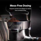 Crema Coffee Products 58mm Dosing Funnel|Compatible with 58mm Breville Portafilter,DualBoiler and OracleEspressoMachines|PreventsSpillage&Waste|DurableStainlessSteel|EasyFit for Clean,ConsistentDosing