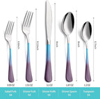 20-Piece Blue and Purple Silverware Set for 4, 18/0 Stainless Steel Flatware Cutlery Utensils Set, Includes Dinner Knives, Forks, Spoons, Salad Forks, Teaspoons, Dishwasher Safe