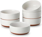 MALACASA Cereal Bowls Set of 6, 24 OZ Ceramic Bowls for Kitchen, Soup Bowl Breakfast Bowls, Dishwasher Microwave Safe, Khaki White, Series TARA