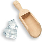 1/2 Cup Ice Scoop for Freezer Ice Machine Bucket, Wooden Pet Cat Dog Food Measuring Scoop, Half Cup Feed Soil Garden Scoopers, Candy Scoops for Candy Buffet Canisters & Jars, Pack of 10 by Woodpeckers