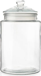 2-Gallon Tall Glass Cookie Jar with Airtight Lid – Large Kitchen Canister for Cookies, Sugar, Flour, and Dog Treats