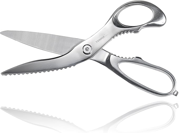 TONMA Detachable Kitchen Shears Heavy Duty [Made in Japan] 9.5 Inch Premium Stainless Steel Come Apart Kitchen Scissors Dishwasher Safe, Mirror Finish, Right Handed