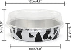Beasea 4 Inch Mini Pie Tins with Lids, 100 Pack 8 Oz Disposable Tart Pie Pans Black White Aluminum Foil Tart Tins Round Muffin Container Mini Cheesecake Pan for Pie Tart Quiche