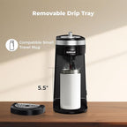 CHULUX Single Serve Coffee Maker for K Capsule and Ground Coffee, Single Cup Coffee Machine, Black