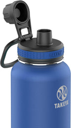 Takeya Originals 40 oz Vacuum Insulated Stainless Steel Water Bottle with Spout Lid, Navy