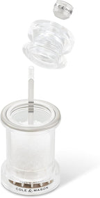 Cole & Mason 605 Refillable Spice Mill - Kitchen & Home Accessory - Table Salt Grinder - Salt Included - Acrylic - Salt Mill 4.5"