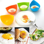 4 Pack Silicone Egg Poacher Cups with Ring Standers, Nonstick Egg Poaching Cups for Air Fryer, Baking oven or Stovetop Cooking, BPA Free