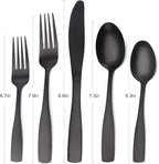 Matte Black Silverware Set, Satin Finish 30-Piece Stainless Steel Flatware set, Tableware Cutlery Set Service for 6, Utensils for Kitchens, Dishwasher Safe
