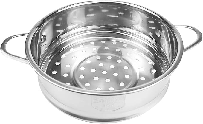 Stainless Steel Steamer Pot 6.3 Inches Round Cooking Rack Food Steamer Basket Insert for Kitchen Dim Sum Dumplings Bun(16cm)