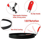 Egg Rings 2 Pack 6" Pancake Mold Nonstick Round Pancake Egg Mold with Silicone Handle Stainless Steel Frying Eggs Ring for Griddle Sandwich Eggs Muffin Pancakes Breakfast (red 2pcs 8inch)