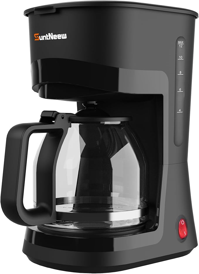 12-Cup Coffee Maker, 1.5L Drip Coffee Machine with One-Touch Brewing, Glass Carafe, Anti-Drip System, Reusable Filter, Easy-to-Use Home & Office Coffee Brewer