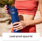 Takeya Actives Water Bottle with Spout Lid - Bottle with Double Stainless Steel Insulation - Dishwasher Safe & BPA-Free - Bottle with Spout Lid & Removable Bumper - 32 oz, Mystic Blue