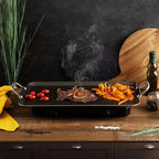 Vasconia Durable Double Burner Griddle (20″ x 11″) 100% Pure Aluminum with Nonstick - NSF Certified - for Frying, Searing, Grilling, Browning, Ideal for Home & Commercial Kitchen - Pack of 4