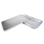 IDL Packaging Full Size Aluminum Steam Table Pans with Lids - Medium, 21" x 13" x 2.25" (pack of 5) - Disposable Foil Pan for Grilling, Roasting, BBQ, Cooking, Baking, Freezing