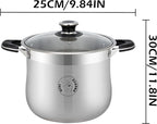 Vivicreate Stainless Steel Stock Pot with Lid for Induction Cooking Boiling Pasta Stew Soup Large Capacity Cookware with Handles for Kitchen Spaghetti Olla Olla de Acero Inoxidable (18.5 QT)