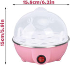 Chicken Egg Cooker Make Up to 7 Large Boiled Eggs Anti Dry Burning Automatic Power Off Egg Poacher with Heating Plate for Hard, Soft & Poached Eggs()