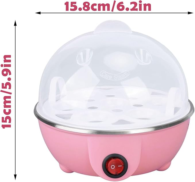 Chicken Egg Cooker Make Up to 7 Large Boiled Eggs Anti Dry Burning Automatic Power Off Egg Poacher with Heating Plate for Hard, Soft & Poached Eggs()