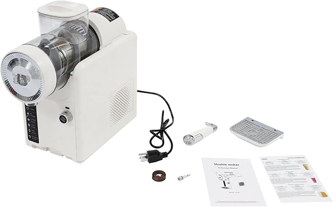 5 Preset Slushie Machine & Ice Cream Maker, 185W Commercial Slushie Maker for Ice Cream, Milkshakes & Cocktails, 61oz Capacity Slushy Machine with LED Display (Beige, 1.8L)