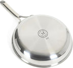 Martha Stewart Badgley Hybrid Nonstick 9.5 Inch TriPly Stainless Steel Fry Pan & Stay Cool Handle - Laser Etched Non-Toxic Nonstick Skillet - Dishwasher and Induction Safe