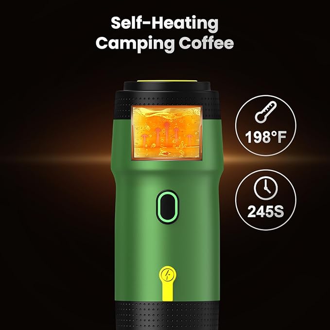 Portable Electric Espresso Machine,Travel Coffee Maker for Camping, Car Coffee Maker Self-Heating with USB-DC,3-in-1 Extraction of 8g Coffee Powder,NS and Small Capsules for RV,Hiking,Office G