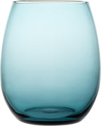 Restaurantware-Vetri 15 Ounce Wine Glasses, 6 Dishwashable Stemless Wine Glasses - No Lead, Durable, Blue Glass Stemware, For Home, Bar, Or Restaurant, Serve Merlot, Chardonnay, Or Bordeaux