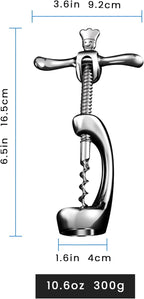 Wine Opener Deluxe, Heavy-Duty Bottle Opener for Easy Cork Removal, Manual Corkscrew for Smooth & Effortless Intact Wine Corks, Premium Corkscrew for Waiters, Bartenders & Home Use