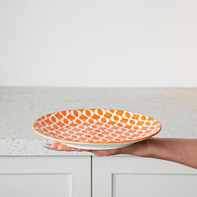 Ceramic Salad Plates Set - 8.5 Inch Small Round Dinner Dishes for Dessert Pasta Appetizer Sandwich - Scratch Resistant Porcelain Microwave Dishwasher Safe - Set of 6 - Assorted Colors