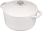 Enameled Cast Iron Dutch Oven Pot with Lid, for Bread Baking, Round Bread Oven- include Sourdough Bread Baking Supplies Set, 4.5QT, White