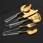 JASHII 20pcs 304 Stainless Steel Gold Flatware Cutlery Set, Matte Finished Knife Fork Spoon Set, Creative Handle,Service for 4, Dishwasher Safe for Home Wedding Hotel