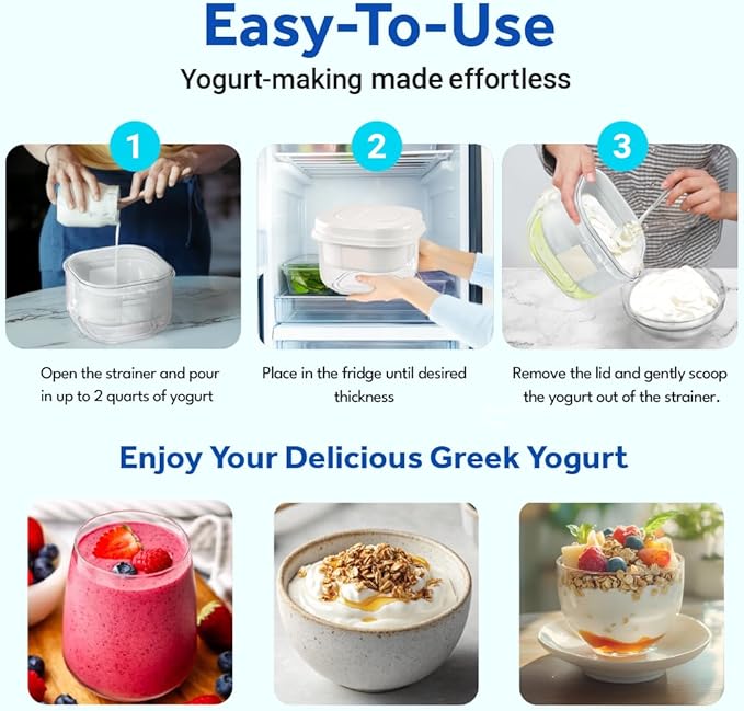 Ultimate Probiotic Yogurt Maker Bundle - Comes with the Ultimate Yogurt Strainer & 8 Extra Jars - Make Trillions of Live Probiotics from Home & Make Greek Yogurt