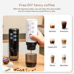 BENFUCHEN 3 in 1 Portable Espresso Machine With NO Heating Function, Type-C Charging Electric Espresso Maker, 17 Bar Mini Coffee Maker For N ESPRESSO/DolceGustoPods & Ground Coffee On the Go, Black