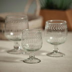 Zodax Tuscan Handmade Etched Glass - Set of 4 (Wine S/4)