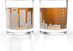Greenline Goods – Nashville, TN Skyline Whiskey Glasses (Set of 2), 10 oz – Rocks/Old Fashioned Tumblers
