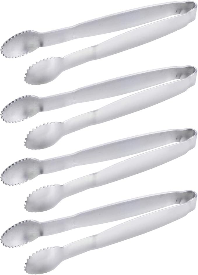 Sugar Tongs 4-Inch Mini Serving Tongs Stainless Steel Appetizer Tongs, Set of 4