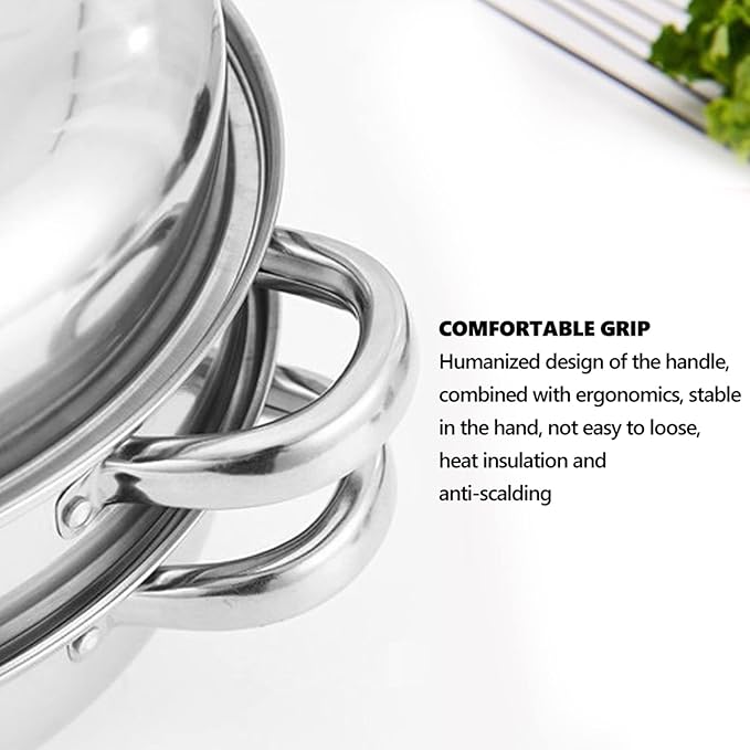 Stainless Steel Steamer Food Steamer Basket Double Boiler for Stove Top Pasta Pot Cookware Set for Kitchen Cooking