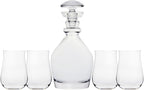 Ravenscroft Crystal | 5-piece European-Made Hand-blown Decanter Gift Set | 47.5 Fl Oz Decanter | 13.5 Fl Oz Glasses | 100% Lead-Free Crystalline