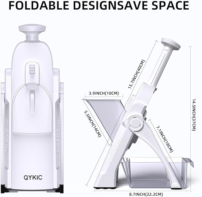 Safe Mandoline Slicer,Vegetable Potato Slice Food Cutter for Kitchen,Thickness Adjustable Upright Veggie Chopper for Fast Meal prep