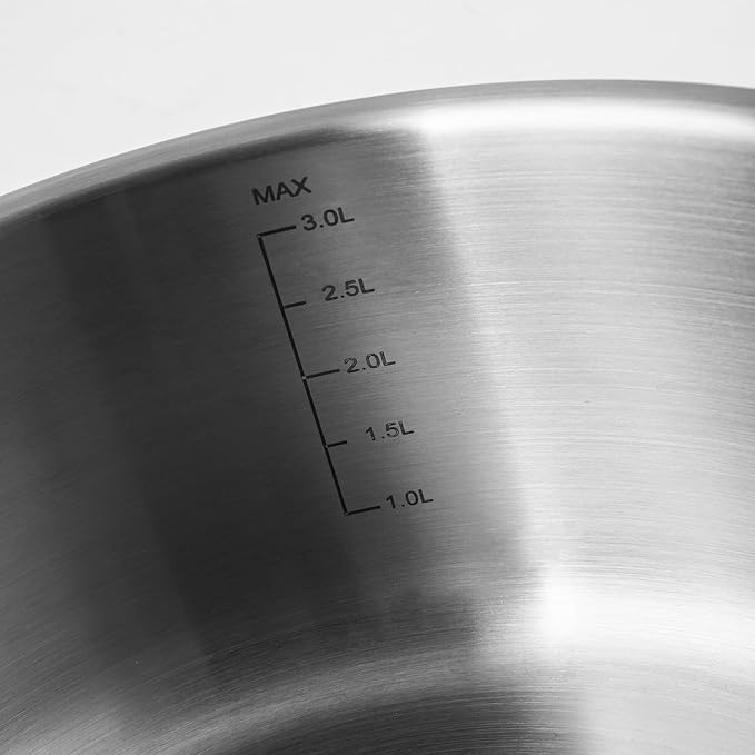 4 QT Saucepan with Lid,3-Ply Stainless Steel Stockpot,Professional Grade Cookware,Induction Compatible