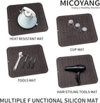 Silicone Dish Drying Mat for Multiple Usage,Easy clean,Eco-friendly,Heat-resistant Silicone Mat for Kitchen Counter or Sink,Refrigerator or Drawer Liner Coffee 2XL 24 inches x 18 inches