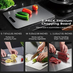 3 pack Titanium Cutting Boards for Kitchen -Titanium Cutting Board Double Sided Titanium Cutting Mat,Non Stick Chopping Board