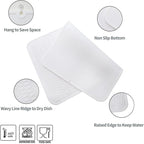 Silicone Dish Drying Mat for Multiple Usage,Easy clean,Eco-friendly,Heat-resistant Silicone Mat for Kitchen Counter or Sink,Refrigerator or Drawer Liner White 3XL 28 inches x 18 inches