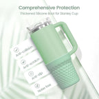 Silicone Boot for Stanley, Cup Bottom Protector Sleeve Accessories for Stanley Quencher H2.0 FlowState Tumbler 20oz/30oz/Stanley Adventure Quencher Tumbler 24oz (Light Green)