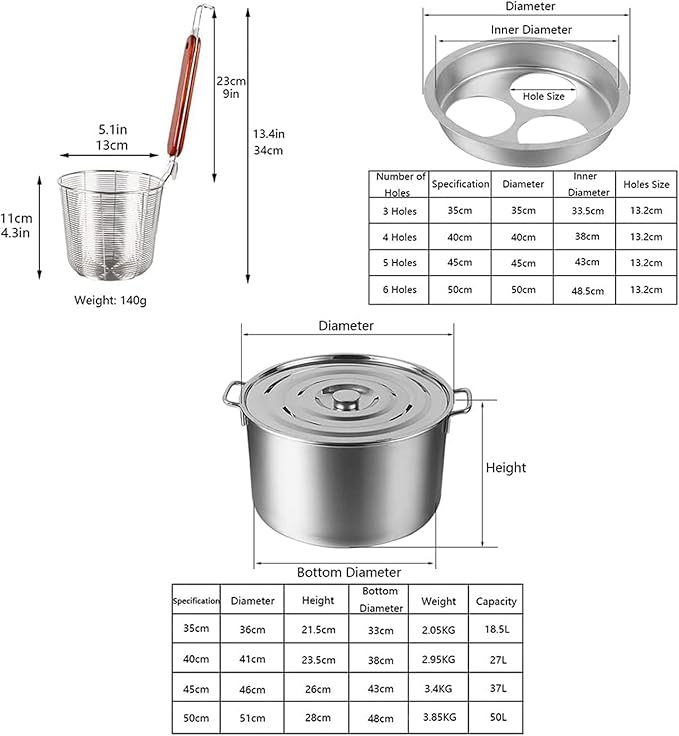Pasta Cooker Insert Set Stainless Steel Pasta Pot With Strainer Basket Multipots Cooking Tool For Noodles Dumplings Pasta For Home Kitchen Restaurant,4 Holes