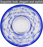 10 Oz Unbreakable Tritan Drinking Glasses Shatterproof Acrylic Glasses Drinkware BPA Free Hard Plastic Cups Reusable Kitchen Water Glasses Drinking Set of 6 (Blue)