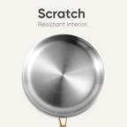 CAROTE 8"+10" Stainless Steel Frying Pan Set, Non-Toxic PTFE & PFOA Free Fry Pan & Omelet Pan, Oven Safe, Compatible with Induction, Ceramic, Gas Cooktops, Silver